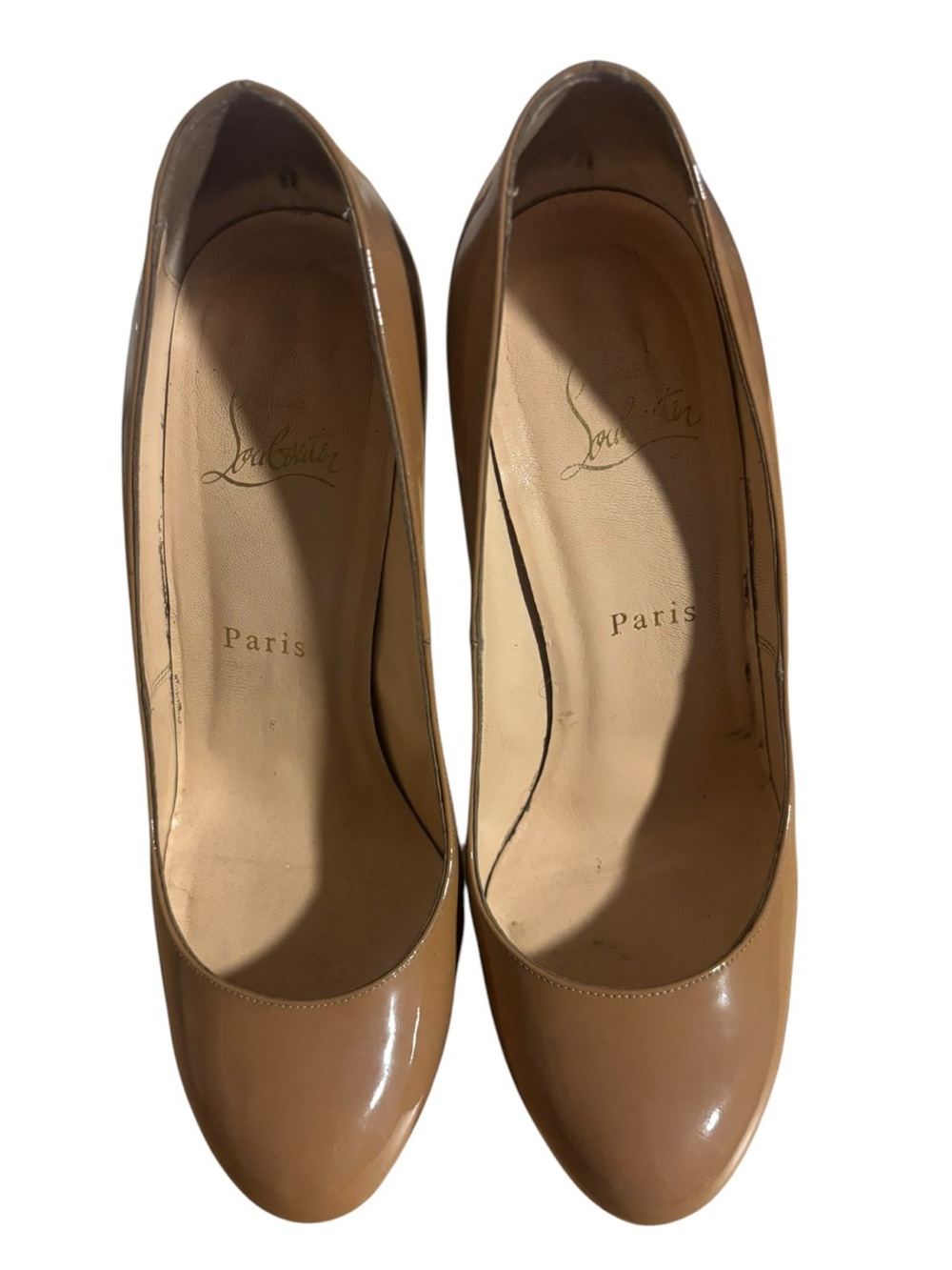 Christian Louboutin Bianca Beige Patent Pumps - Picture 6 of 10